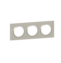 Plaque de finition carrée dooxie 3 postes plume - Legrand -