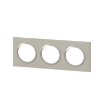 Plaque de finition carrée dooxie 3 postes plume - Legrand -