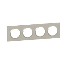 Plaque de finition carrée dooxie 4 postes plume - Legrand -