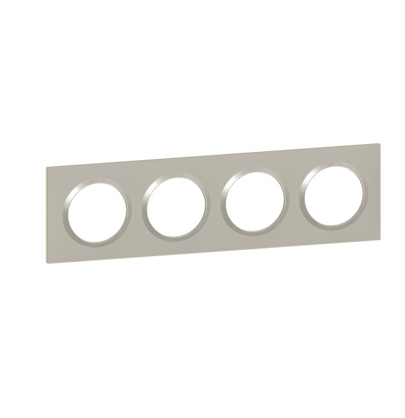 Plaque de finition carrée dooxie 4 postes plume - Legrand -
