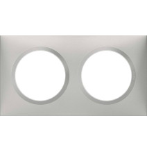 Plaque de finition carrée dooxie 2 postes effet aluminium -