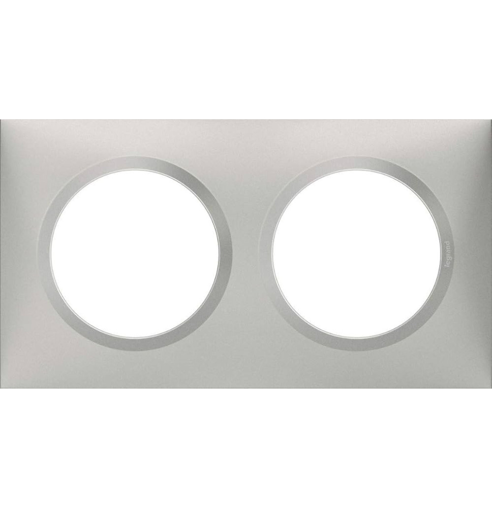 Plaque de finition carrée dooxie 2 postes effet aluminium -