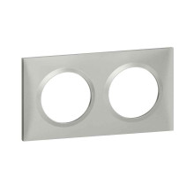 Plaque de finition carrée dooxie 2 postes effet aluminium -