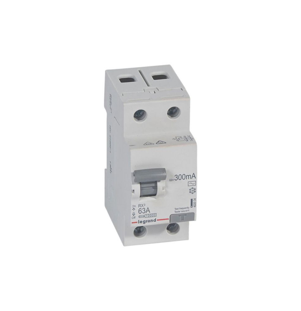 Disjoncteur différentiel RX³ 2P 63A AC 300mA - 402034 Disjoncteur différentiel RX³ 2P 63A AC 300mA - 402034