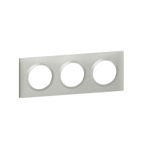 Plaque de finition carrée dooxie 3 postes effet aluminium -