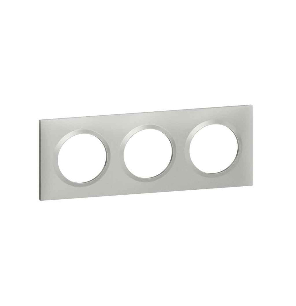 Plaque de finition carrée dooxie 3 postes effet aluminium -