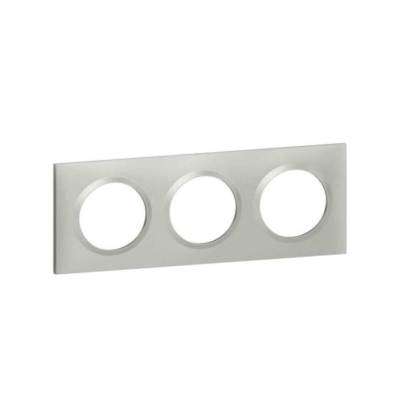 Plaque de finition carrée dooxie 3 postes effet aluminium -