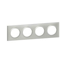Plaque de finition carrée dooxie 4 postes effet aluminium -