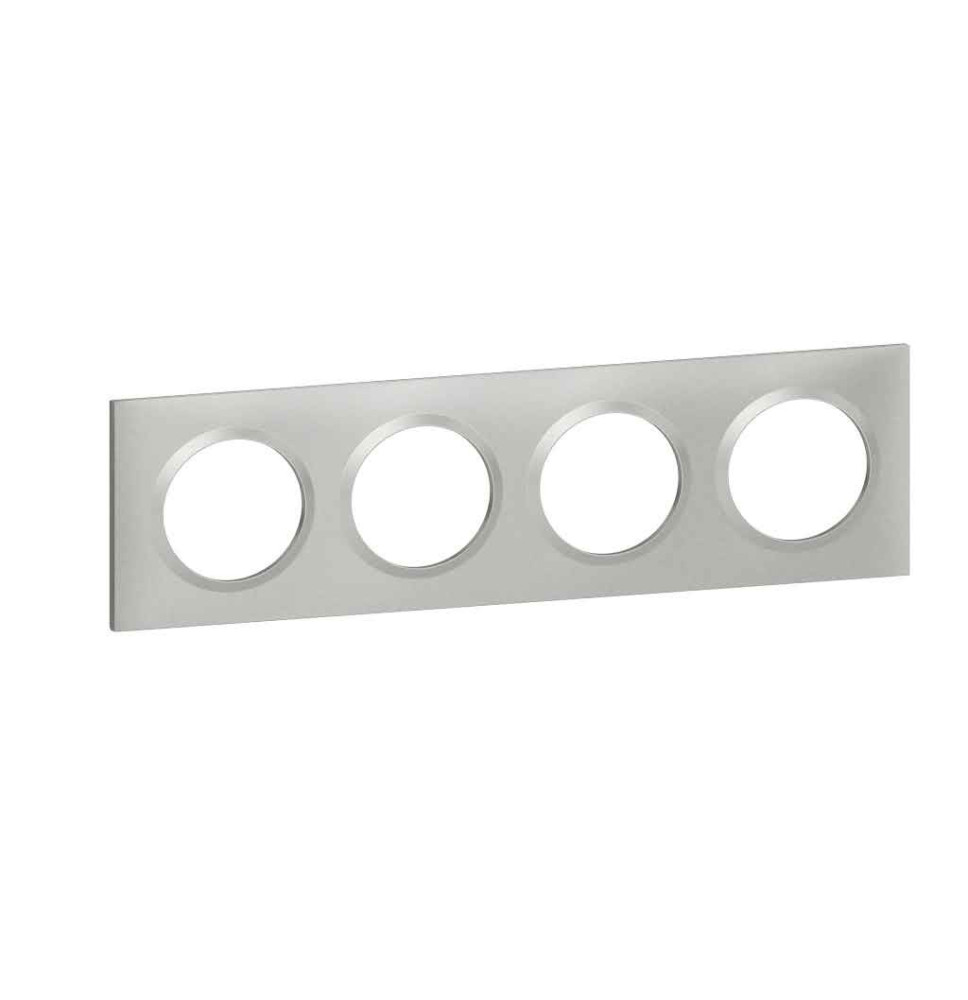 Plaque de finition carrée dooxie 4 postes effet aluminium -