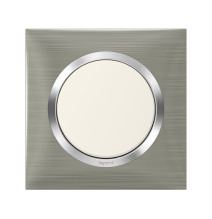 Plaque de finition carrée dooxie 1 poste effet inox brossé -