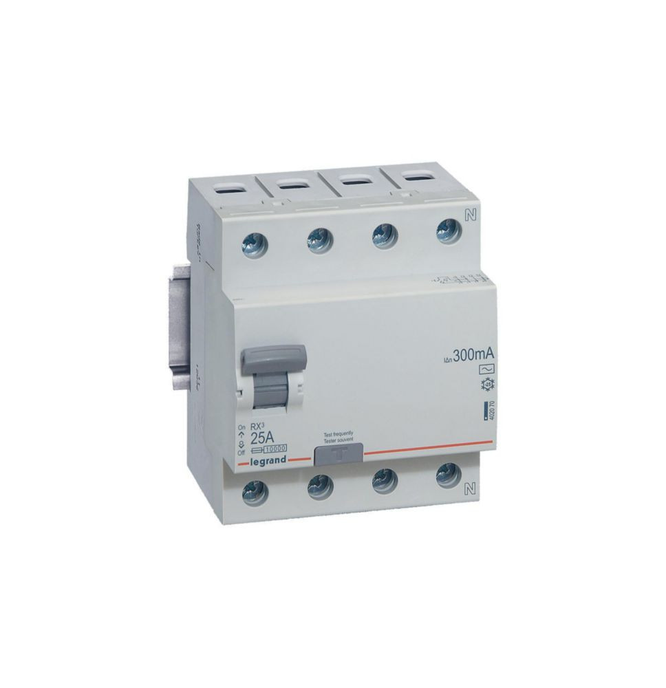 Disjoncteur différentiel RX³ 4P 25A AC 300mA - 402070 Disjoncteur différentiel RX³ 4P 25A AC 300mA - 402070