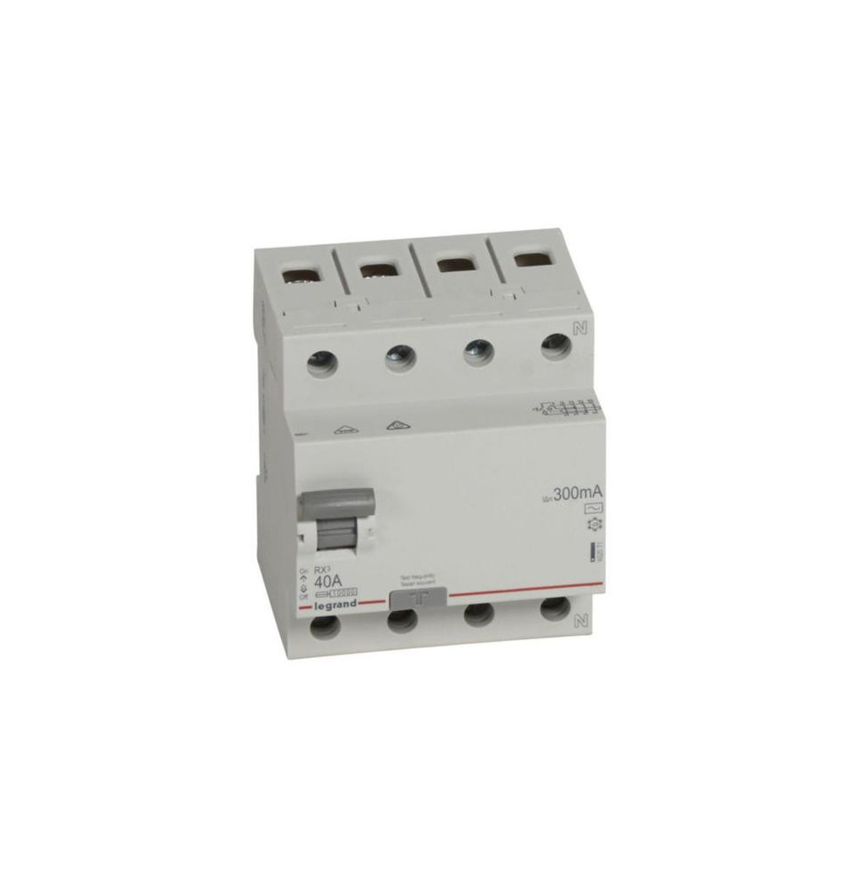 Disjoncteur différentiel RX³ 4P 40A AC 300mA - 402071 Disjoncteur différentiel RX³ 4P 40A AC 300mA - 402071