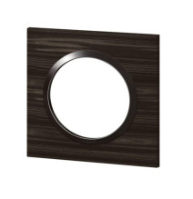 Plaque de finition carrée dooxie 1 poste effet bois ébène -