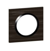 Plaque de finition carrée dooxie 1 poste effet bois ébène -
