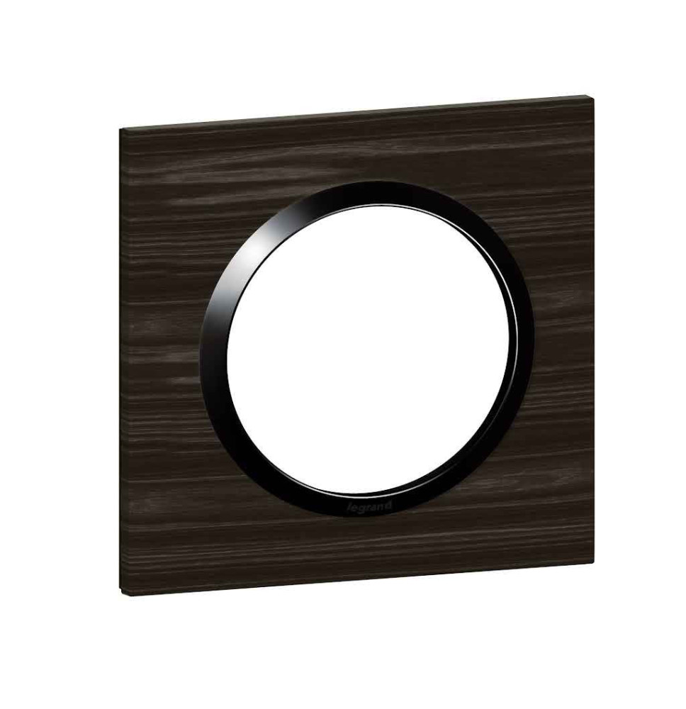 Plaque de finition carrée dooxie 1 poste effet bois ébène -