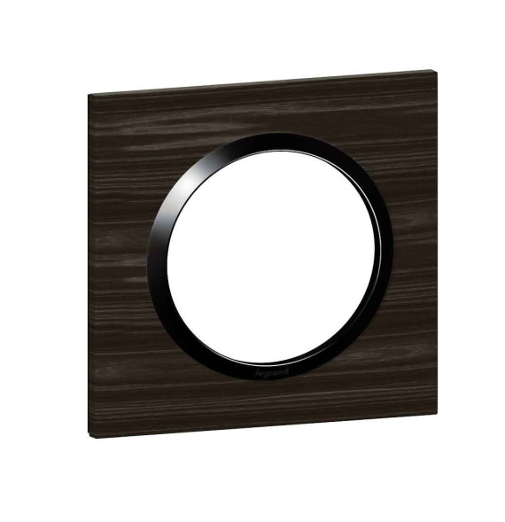 Plaque de finition carrée dooxie 1 poste effet bois ébène -
