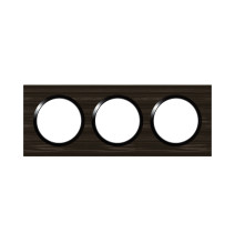 Plaque de finition carrée dooxie 3 postes effet bois ébène -