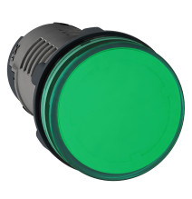Bouton poussoir lumineux Ø22 - vert - LED intégrée - 220 V CA -
