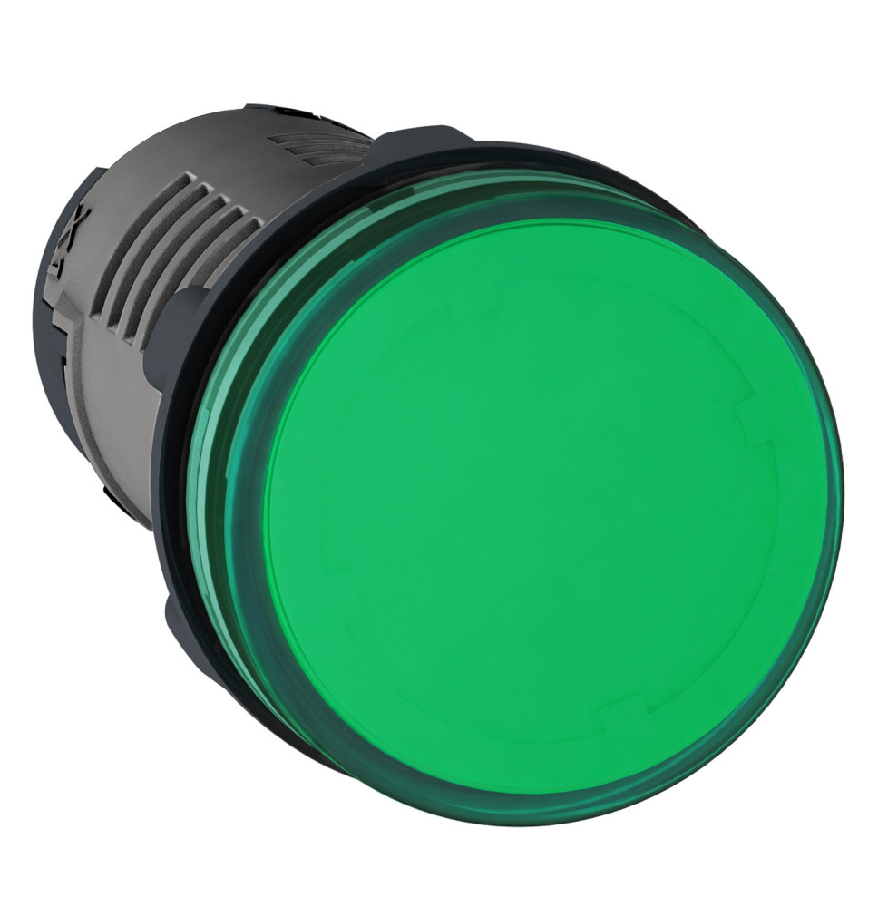 Bouton poussoir lumineux Ø22 - vert - LED intégrée - 220 V CA -