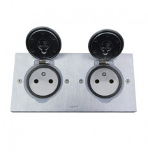 Prise de sol et plan de travail double 2P+T Surface 16A 250V