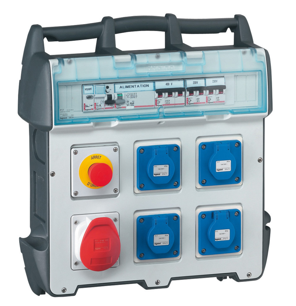Coffret de chantier P17 IP44 IK09 40A - 400V - 4 prises
