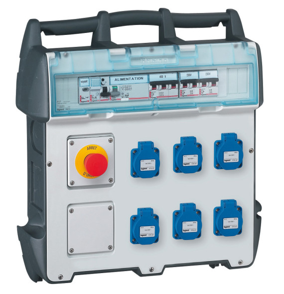 Coffret de chantier P17 IP44 IK09 16A - 400V - 6 prises