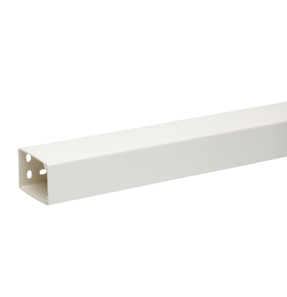 Mini-goulotte canalisation distribution - 40x40mm - PVC - blanc