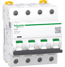 Disjoncteur modulaire miniature, 4P, 32 A, courbe C, 6000 A, 10