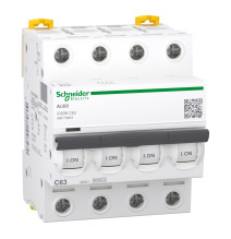 Disjoncteur modulaire – iC60N – 4P – 63 A – courbe C Schneider