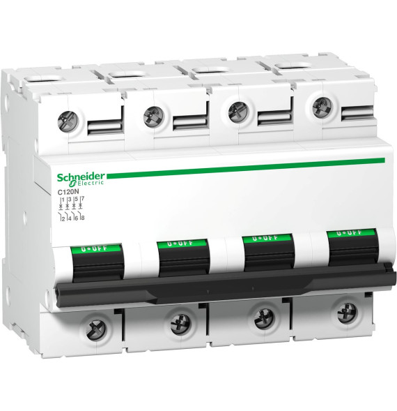 Disjoncteur Modulaire Acti9 C120N - 4P 63 A, courbe C, 10 kA