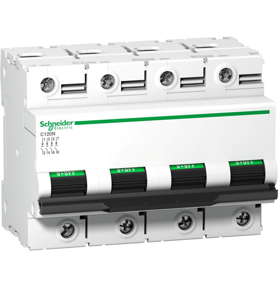 Disjoncteur Modulaire Acti9 C120N - 4P 80 A, courbe C, 10 kA
