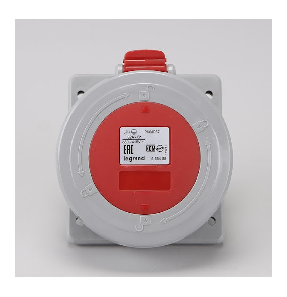 Prise à entraxes unifiés IP66/67 32A - 380V~ à 415V~ - 3P+T -