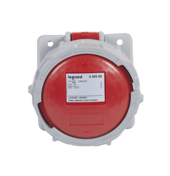 Prise fixe IP66/67 63A - 380V~ à 415V~ - 3P+T - P17 Legrand -
