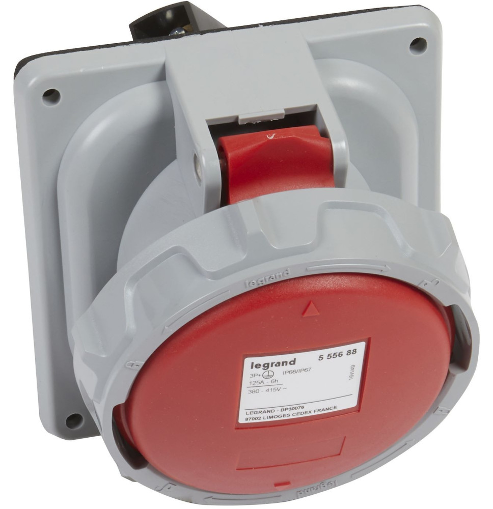 Prise fixe IP66/67 125A - 380V~ à 415V~ - 3P+T - P17 Legrand -