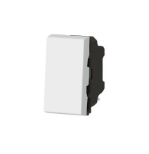 Interrupteur bouton poussoir ou Inverseur 6A 1 module Blanc