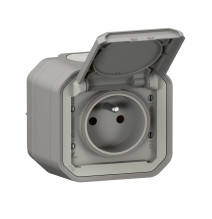 Prise de courant 2P+T étanche Plexo 16A 250V IP55 IK08 livrée