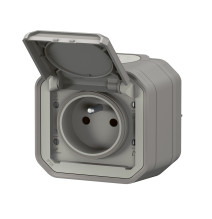 Prise de courant 2P+T étanche Plexo 16A 250V IP55 IK08 livrée