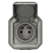 Prise de courant 2P+T étanche Plexo 16A 250V IP55 IK08 livrée