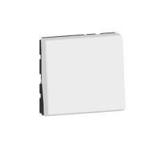 Interrupteur bouton poussoir ou Inverseur 6A 2 module Blanc