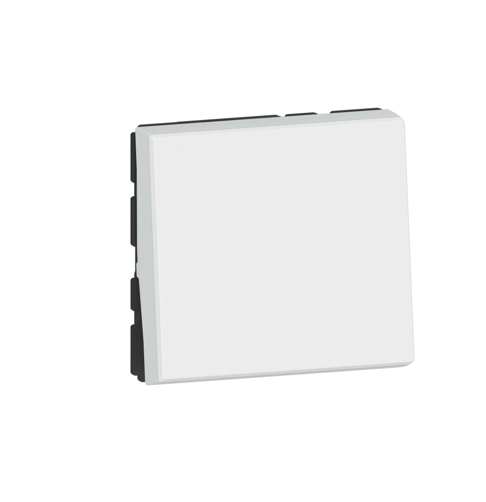 Interrupteur bouton poussoir ou Inverseur 6A 2 module Blanc