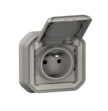 Prise de courant 2P+T étanche Plexo 16A 250V IP55 IK08 livrée