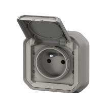 Prise de courant 2P+T étanche Plexo 16A 250V IP55 IK08 livrée