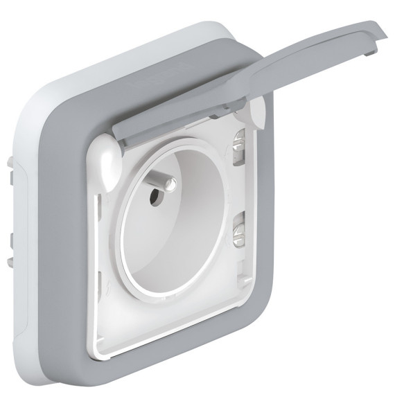 Prise 2P+T avec éclips de protection Legrand Plexo complet