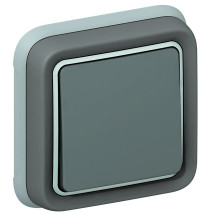 Interrupteur va et vient étanche complet encastré gris IP55