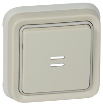 Poussoir inverseur étanche NO+NF lumineux Plexo complet IP55