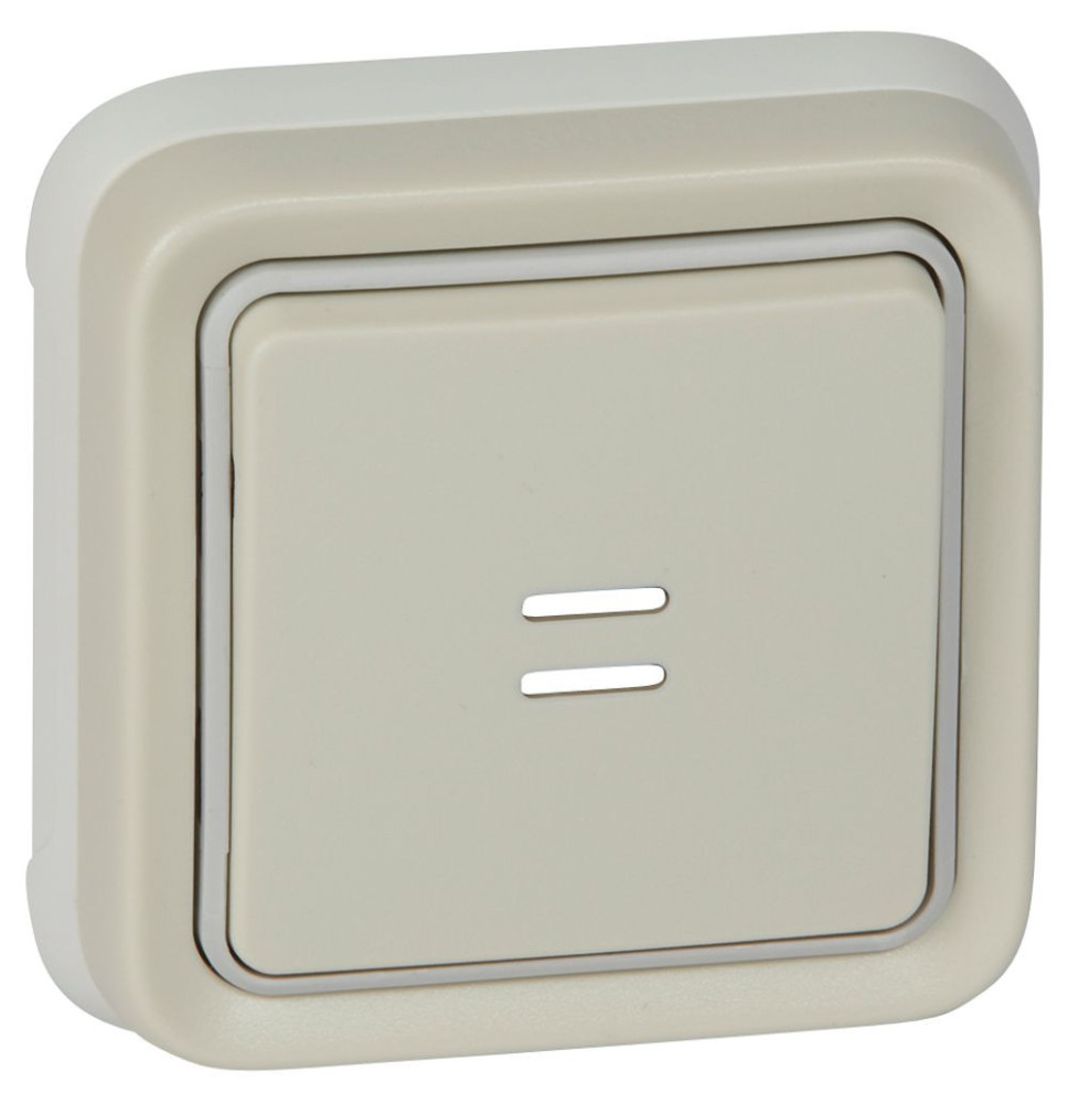 Poussoir inverseur étanche NO+NF lumineux Plexo complet IP55