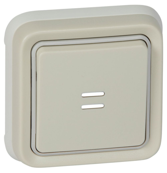 Poussoir inverseur étanche NO+NF lumineux Plexo complet IP55