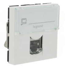 Prise RJ45 catégorie 6A STP à blindage métal 2 modules blanc