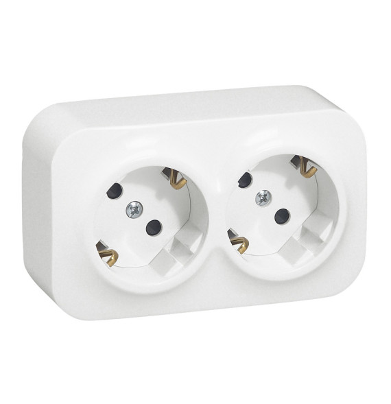 Prise std allemande 2 x 2P+E Forix - montage en saillie - IP 2X