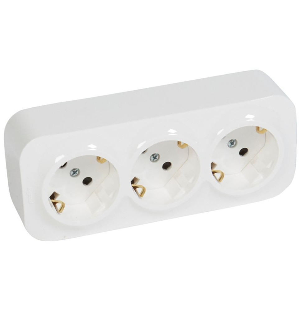 Prise std allemande 3 x 2P+E Forix - avec obturateurs - IP 2X -